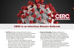 Cover image of the document "CERC in an Infectious Disease Outbreak" 