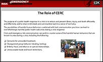 A slide from the CERC Online Training.