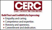 The front side of the CERC Wallet Card that provides an overview of CERC Principles. 
